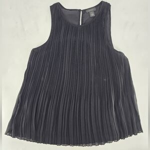 Halogen Black Pleated Sleeveless‎ Blouse